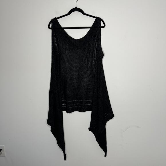 Skif Happy Circle Sweater Womens One Size Black Raffia Cotton Open Knit Tunic - Picture 1 of 9